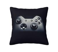 Pillow Case Gaming Controller Pattern Print Double Sided Plush Pillowcase Square Cushion Covers for Sofa Bed Decor 45x45cm