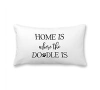 Pillow Case Home is Where The Doodle is Pillow Labradoodle Pillow Dog Pillow Doodle Pillow Labradoodle Decor Pillow Covers Cushion Pillow Cover Custom Zippered Square Pillowcase for Home Sofa Couch