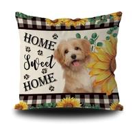 Pillow Case Home Sweet Home Theme Dog Wrinkle Pillow Protectors Breathable Throw Pillowcase For Outdoor Garden Living Room