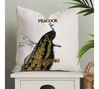 Pillow Case Vintage Flower Peacock Chinoiserie Flowers Peacock Crossing Wrinkle Throw Pillow Cases Invisible Zipper Cushion Covers For Patio Women Hotel