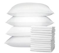Pillow Cases 12 Pack White, Soft & Breathable 100% Brushed Microfiber Pillowcase. Anti-Allergic & Machine Washable with Secure Envelope Closure, Multicolor, UK Size 50 × 75 cm