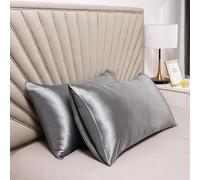 Pillow Cases 1PC Pure Satin Silk Soft Pillowcase Cover Bedding Pillow Rectangle Cases Bed Linings Multicolor(Champagne,51cmx76cm)