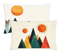 Pillow Cases 2 Pack 40 x 60 Cushions Beige Rectangle Cushion Covers 40cm x 60cm Mountain Double Sided Printing Velvet Pillow Covers with Invisible Zipper for Sofa Bedroom Autumn Decorations Gift,137-j