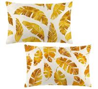 Pillow Cases 2 pack 40 x 70 Large Cushions Burnt Orange Rectangle Cushion Covers 40x70 cm Leaf Double Sided Printing Velvet Pillow Covers Invisible Zipper for Sofa Bedroom Autumn Decor Gifts LE-13