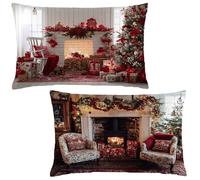Pillow Cases 2 pack 40 x 70 Large Cushions Christmas Rectangle Cushion Covers 40x70 cm Landscape Double Sided Printing Velvet Pillow Covers Invisible Zipper for Sofa Bedroom Autumn Decor Gifts LE-685