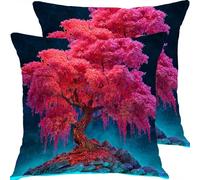 Pillow Cases 2 Pack 40x40cm Tree Abstraction Outdoor Garden Cushion Covers Linen Sofa Throw Pillow Pillows Bed Square Pillowx Cases, With Invisible Zipper, for Bedroom Furniture Decorative X0JJ-800