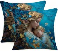Pillow Cases 2 Pack 45x45cm Woman Mother Outdoor Garden Cushion Covers Sofa Throw Pillow Linen Decorative Pillows, for Furniture Bedroom Bed With Invisible Zipper Square Pillowx Cases BL0R-683