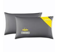 Pillow Cases 2 Pack 50CM x 75CM, Poly Cotton Pillow Cases 2 Pack Housewife Pair of Pillowcases, Easy Care Soft Stain Resistant Luxury Pair Pack (PALE GREY)