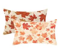 Pillow Cases 2 Pack 70 x 90 Large Cushions Autumn Rectangle Cushion Covers 70cm x 90cm Leaf Double Sided Printing Linen Pillow Cover with Invisible Zipper for Sofa Bedroom Autumn Decoration Gift,583-j