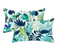 Pillow Cases 2 Pack 70 x 90 Large Cushions Blue Rectangle Cushion Covers 70cm x 90cm Leaf Double Sided Printing Linen Pillow Covers with Invisible Zipper for Sofa Bedroom Autumn Decorations Gifts,79-j