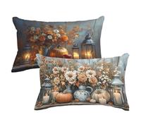 Pillow Cases 2 pack Burnt Orange Cushion Covers 30 x 50 cm Pumpkin Throw Pillow Covers Velvet Cushion Cover Double Sided Printing Decorative Pillows for Bed for Sofa Office Decor Pillowcases, w0u-151