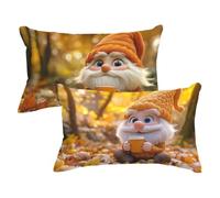 Pillow Cases 2 pack Burnt Orange Cushion Covers 40x80cm Outdoor Cushions Beige Throw Pillow Covers Soft Velvet Sofa Pillows Double Sided Printing Rectangle Cushion Cover for Garden Farmhouse P-108