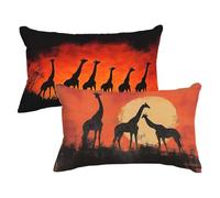 Pillow Cases 2 pack Claret Cushion Covers 40x80cm Outdoor Cushions Animal Throw Pillow Covers Soft Velvet Sofa Pillows Double Sided Printing Rectangle Cushion Cover for Garden Bench Farmhouse P-570