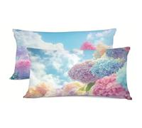 Pillow Cases 2 Pack Color Pillows 2 Pack Plant Pillow Protectors 50x70cm Linen Pillowcases With Hidden Zipper, Bedding Cushion Cover, Double Sided Printing Pillowcase, for Spring decoration bz-63