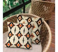 Pillow Cases 2 Pack Colourful, Adult Soft Cushion Covers 40x40, Breathable Waterproof Sofa Cushions, Outdoor Cushions for Garden Furniture Bedroom Office Car Porch Bench Chair, Decor Pillows Gift D34