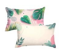 Pillow Cases 2 pack Cream Cushion Covers 30 x 50 cm Outdoor Cushions Turquoise Throw Pillow Covers Soft Velvet Sofa Pillows Double Sided Printing Rectangle Cushion Cover for Garden Farmhouse P-610