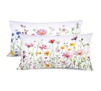 Pillow Cases 2 Pack Daisy Pillows 2 Pack Plant Pillow Protectors 50x70cm Linen Pillowcases With Hidden Zipper, Bedding Cushion Cover, Double Sided Printing Pillowcase, for Spring decoration bz-108