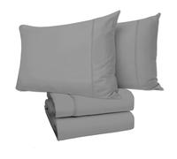 Pillow Cases 2 Pack Grey, Soft & Breathable 100% Brushed Microfiber Pillowcase. Anti-Allergic & Machine Washable with Secure Envelope Closure, Multicolor, UK Size 50 × 75 cm