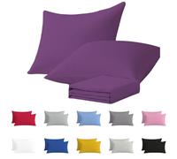 Pillow Cases 2 Pack - Hotel Quality 100% Microfibre Plain Pillow Cover - Super Soft Cozy & Breathable Pillow Case - Envelope Closure Standard Pillowcases, 50x75 cm (2, Purple)