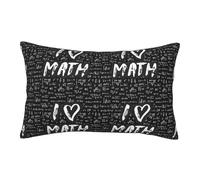 Pillow Cases 2 Pack I Love Math Print Plush Throw Pillow Covers Fashion Colorful Decorative Pillowcases, For Living Room, Couch, Party, 40X60Cm