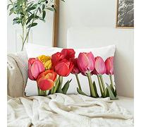 Pillow Cases 2 Pack On Garden Vibrant Springtime Flower Season Bouquet Colorful Flower Red Isolation Pink Grand Pillow Case Fashion Home Decor Pillowcases, For Outdoor, Party, Bar, 40X60Cm