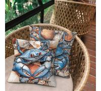 Pillow Cases 2 Pack Orange, Starfish Soft Cushion Covers 40x40, Breathable Waterproof Sofa Cushions, Outdoor Cushions for Garden Furniture Bedroom Office Car Porch Bench Chair, Decor Pillows Gift D42