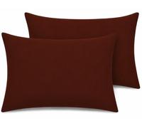 Pillow Cases 2 pack Percale Premium 180 Thread Count Pillow Cases Hotel Quality Fabric Wrinkle Free Pillowcase 2 pack (Chocolate)