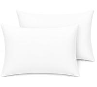 Pillow Cases 2 pack Percale Premium 180 Thread Count Pillow Cases Hotel Quality Fabric Wrinkle Free Pillowcase 2 pack (White)