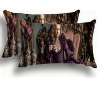 Pillow Cases 2 Pack, Princess Cushion Covers Decorative Rectangle Pillow Cases, velvet Woman Cushions, Lumbar Pillowcase 16x32in with Invisible Zipper for Home Decor Sofa Bedroom Car 35x70cm W0VJ-117