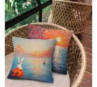 Pillow Cases 2 Pack White, Butterfly Soft Cushion Covers 40x40, Breathable Waterproof Sofa Cushions, Outdoor Cushions for Garden Furniture Bedroom Office Car Porch Bench Chair, Decor Pillows Gift D10