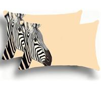 Pillow Cases 2 Pack, Zebra Cushion Covers Decorative Rectangle Pillow Cases, velvet Animal Cushions, Lumbar Pillowcase 12x24in with Invisible Zipper for Home Decor Sofa Bedroom Car 30x60cm W0VJ-99