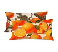 Pillow Cases 2 pc Fruit Pillows 2 pc Orange Color Pillow Protectors 50x70cm Soft Pillowcases With Hidden Zipper, Bedding Cushion Cover, Double Sided Printing Pillowcase, for Spring decoration bz-844