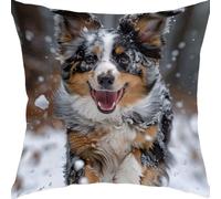 Pillow Cases 35x35cm Outdoor Cushion Covers Waterproof Dog Snow Linen Garden Cushions for Sofa Square Throw Pillow, for Patio Couch Bed Balcony Home Decor Decorative Throw Pillowcases YX1RB-196