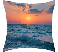 Pillow Cases 35x35cm Outdoor Cushion Covers Waterproof Waves, Sun Linen Garden Cushions for Sofa Square Throw Pillow, for Patio Couch Bed Balcony Home Decor Decorative Throw Pillowcases YX1RB-206