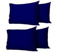 Pillow Cases 4 Pack Navy Blue, Soft & Breathable 100% Brushed Microfiber Pillowcase. Anti-Allergic & Machine Washable with Secure Envelope Closure, Multicolor, UK Size 50 × 75 cm