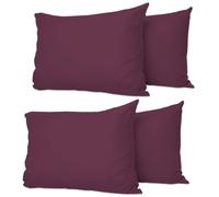 Pillow Cases 4 Pack Purple, Soft & Breathable 100% Brushed Microfiber Pillowcase. Anti-Allergic & Machine Washable with Secure Envelope Closure, Multicolor, UK Size 50 × 75 cm