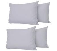 Pillow Cases 4 Pack Silver, Soft & Breathable 100% Brushed Microfiber Pillowcase. Anti-Allergic & Machine Washable with Secure Envelope Closure, Multicolor, UK Size 50 × 75 cm
