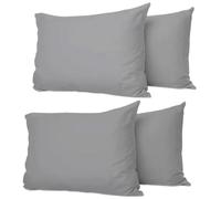 Pillow Cases 4 Packs Grey, UK Size 50x75 cm, 100% Soft Brushed Microfiber Pillowcase. Envelope Closure, Fade & Wrinkle Resistant Pillowcases