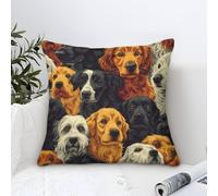 Pillow Cases Colorful Canine Modern Art Decorative,Dog Collage Pattern Square Cushion Covers Soft Polyester Pillowcase for Living Room Sofa Outdoor Pillowcases 45x45cm