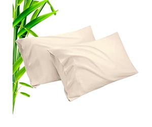 Pillow Cases King Size 2 Pack, Bamboo Rayon Cooling Pillowcases with Envelope Closure, Cool Breathable Pillow Case for Hot Sleepers & Night Sweats, 20x40 inches, Khaki
