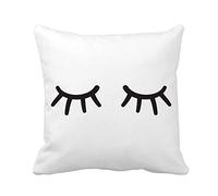 Pillow Cases Lash Eyes Closed Lases Close Cartoon Eyelash Wink Pattern Throw Pillow Case Breathable Throw Pillow Cover Zippered Pillow Cover For Living Room Chair Couch 45X45Cm