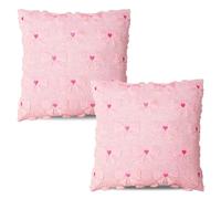 Pillow Cases Pillowcases with Pink Bow & Heart Design 2PCS Soft Plush Faux Fur Bowknot Cushion Covers for Valentine's Day Bed Sofa Home Indoor Outdoor Holiday Decorations