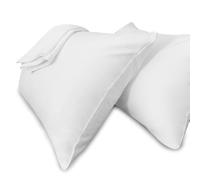 Pillow Cases Queen Size Hidden Zippered 100% Cotton Hypoallergenic Bed Bug & Dust Mite Resistant White Pillow Protectors for Easy Care, 2 PACK