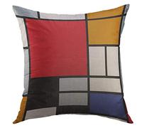 Pillow Cover Black Blocks Piet Mondrian Composition Large Red Blue Lines Throw Pillow Case Soft Cushion Case Easy Care Cushion Covers For Modern Decorations Sofa 45x45 cm