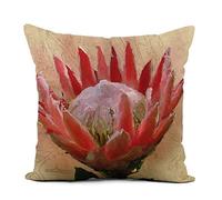 Pillow Cover Colorful Flower King Protea Red Nature Cape Bold Decorative Pillow Cases Cozy Cushion Covers For Home Autumn Sofa