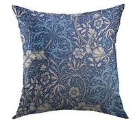 Pillow Cover Damask William Morris Seaweed Flower Cobalt Blue Nouveau Cushion Case Soft Throw Pillow Case Cozy Cushion Covers For Decorations Modern Home 45x45 cm