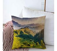 Pillow Cover Dawn Sunset Mountains Dramatic Rural Evening Heaven Nature Parks Wonderland Summer Cushion Case Washable Pillowcases For Livingroom Home 45X45 CM