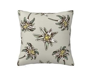 Pillow Cover,Decorative Throw Pillowcase Soft Cushion Covers 30x30 cm for Bedroom Sofa,Seamless Pattern With H And Drawn Colored Edelweiss