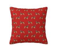 Pillow Cover,Decorative Throw Pillowcase Soft Cushion Covers 45x45 cm for Bedroom Sofa,Border Terrier Dog Cute Dogs On Red Background