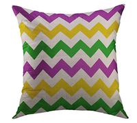 Pillow Cover Green Multicolored Mardi Gras Purple Gold Pillowcases Super Soft Cushion Case For Sofa Home Bed Chair 45X45 Cm